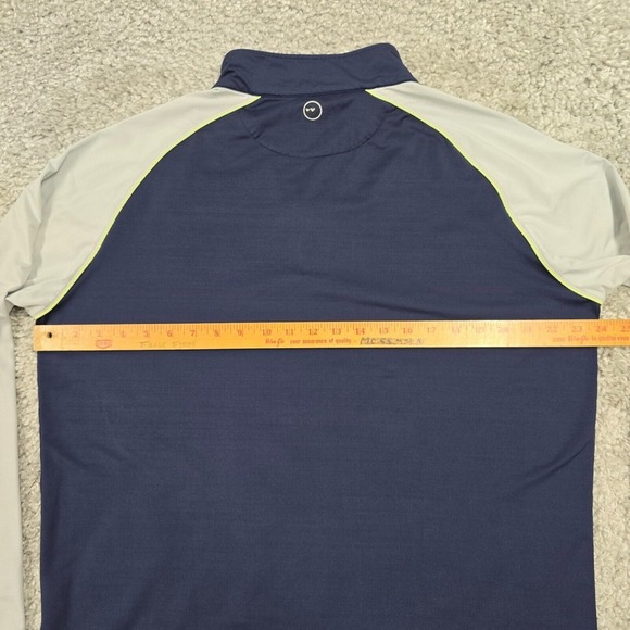 Peter Millar Mens Crown Sport 1/4 Zip Performance Top Blue White Size Large - Picture 9 of 12